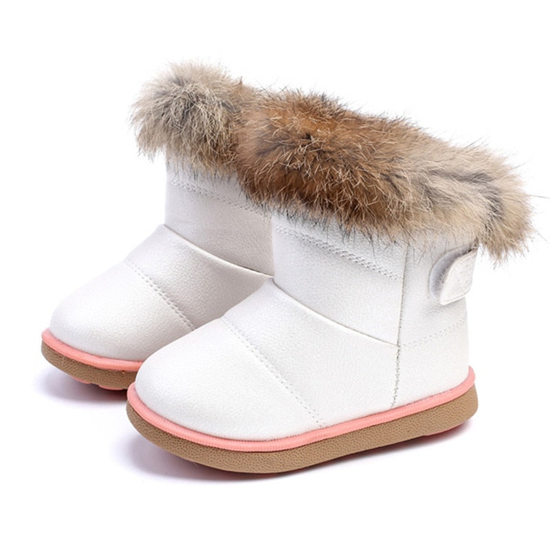 Acheter Bottes d'hiver pour bébé fille de 0 à 18 mois, chaussures chaudes  et pelucheuses pour nouveau-né, chaussures de premiers pas pour enfant  fille, chaussons de neige en fourrure à semelle souple